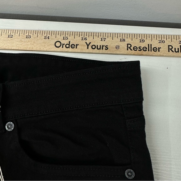 Focus Denim Mens Distressed Black Wash Skinny FLARED STACKED JEAN 36 - Picture 5 of 7